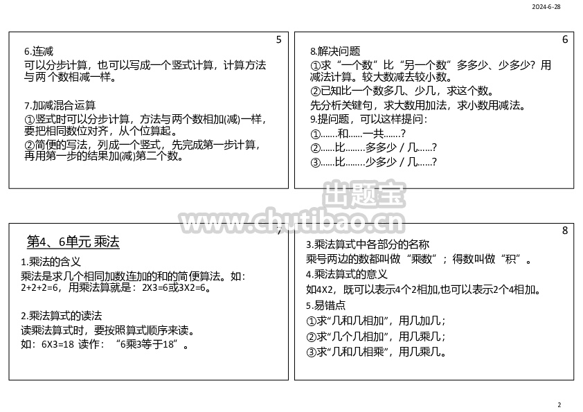 【二年级上册】必背笔记-满分资料专属