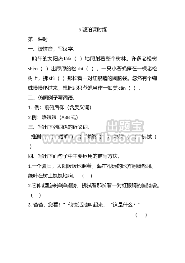 5 琥珀课时练